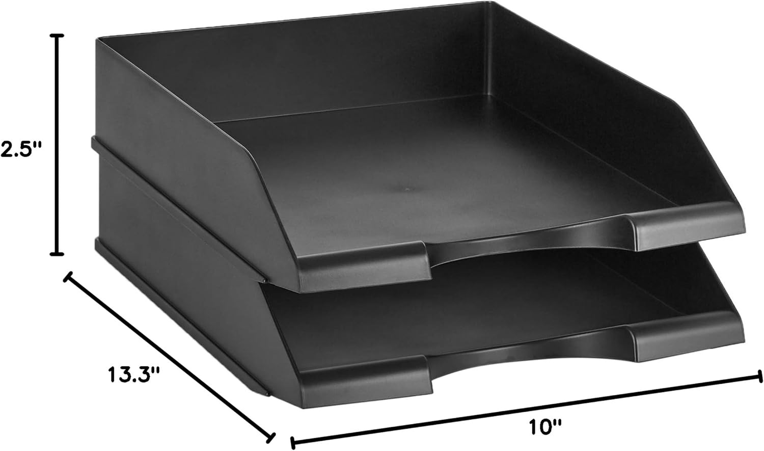 Amazon Basics Rectangular Stackable Desk Organizer Office Letter Tray, File Stor