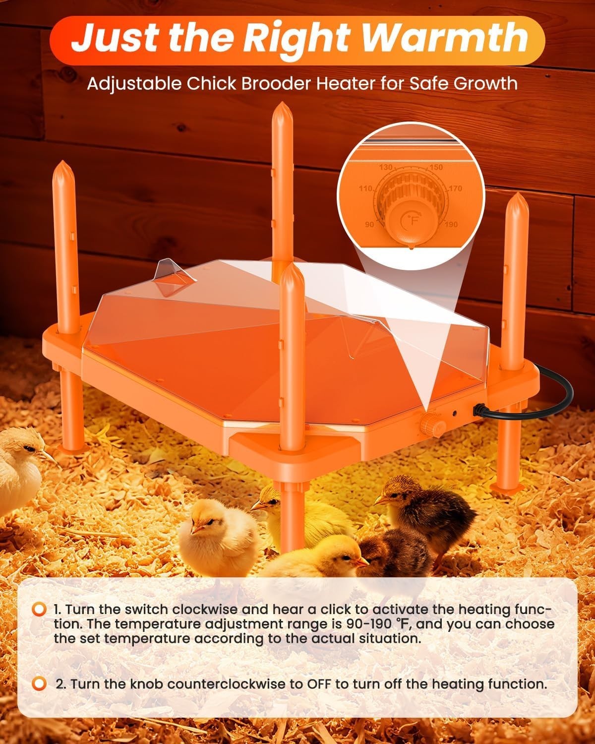 Chick Brooder Heating Plate 14"x11" - Adjustable Warmth for 18-22 Chicks