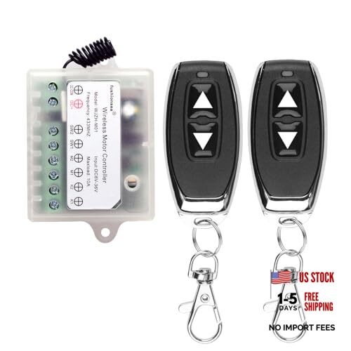 DC 8V 12V 24V 36V Motor Remote Control Switch for Control 2 remotes --Black
