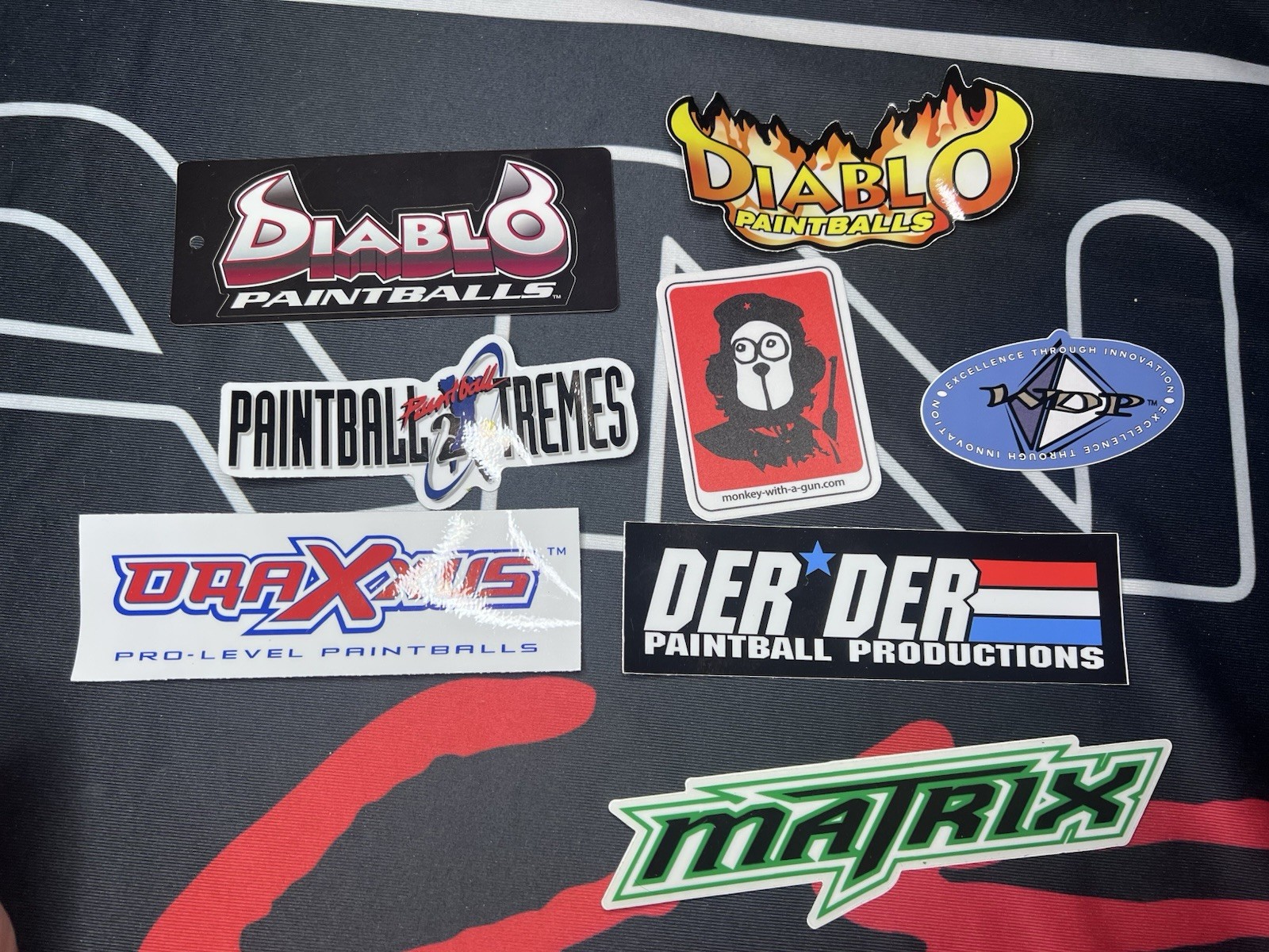 Paintball Vtg Sticker Lot (8 Stickers) - WDP Angel, Matrix DM3, Diablo, DerDer