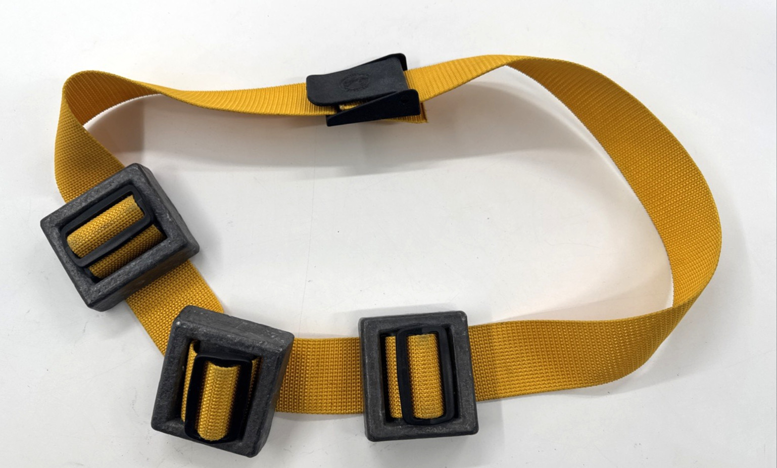 Vintage Diving Belt With 3 Lead Weights Quick Release Buckle Yellow Scuba Dive