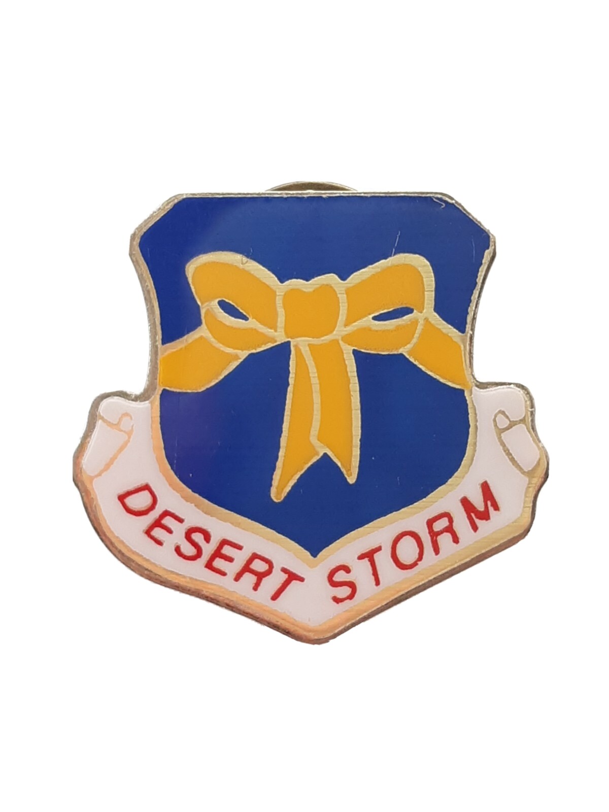Desert Storm Yellow Ribbon Lapel Pin Gulf War Union Made USA