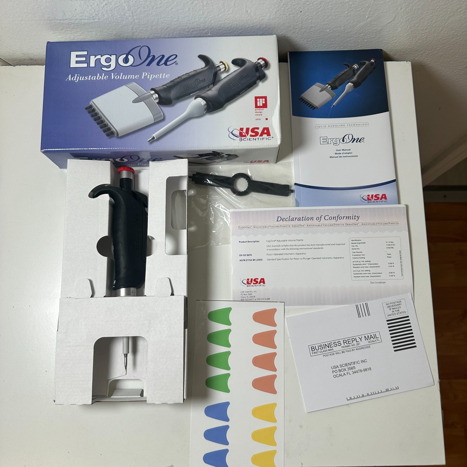 USA Scientific ErgoOne Single Channel Pipette 2.5 - 0.1-2.5 uL