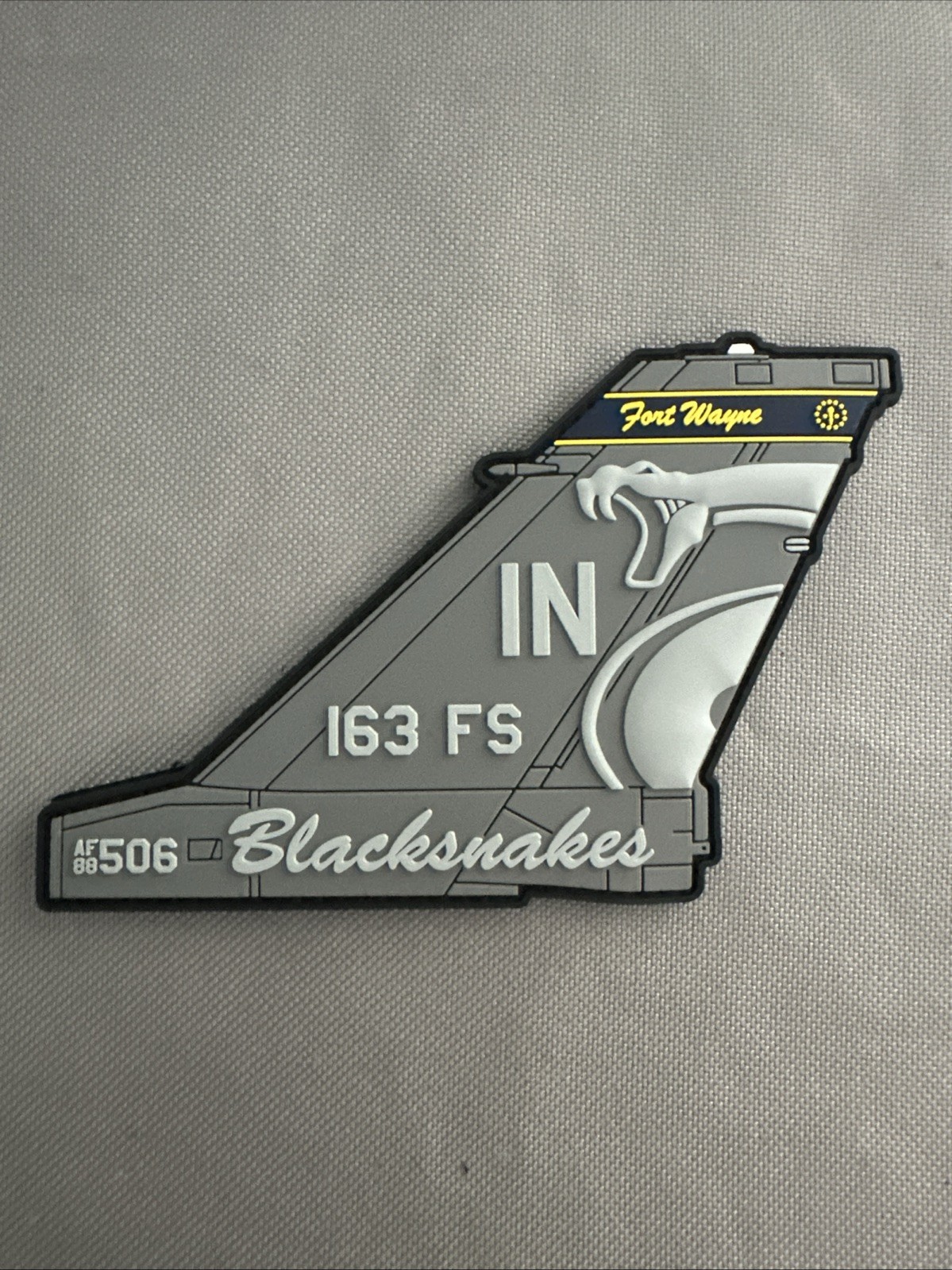 163d Fighter Squadron Fort Wayne Indiana ANG Blacksnakes F-16C Tail PVC Patch