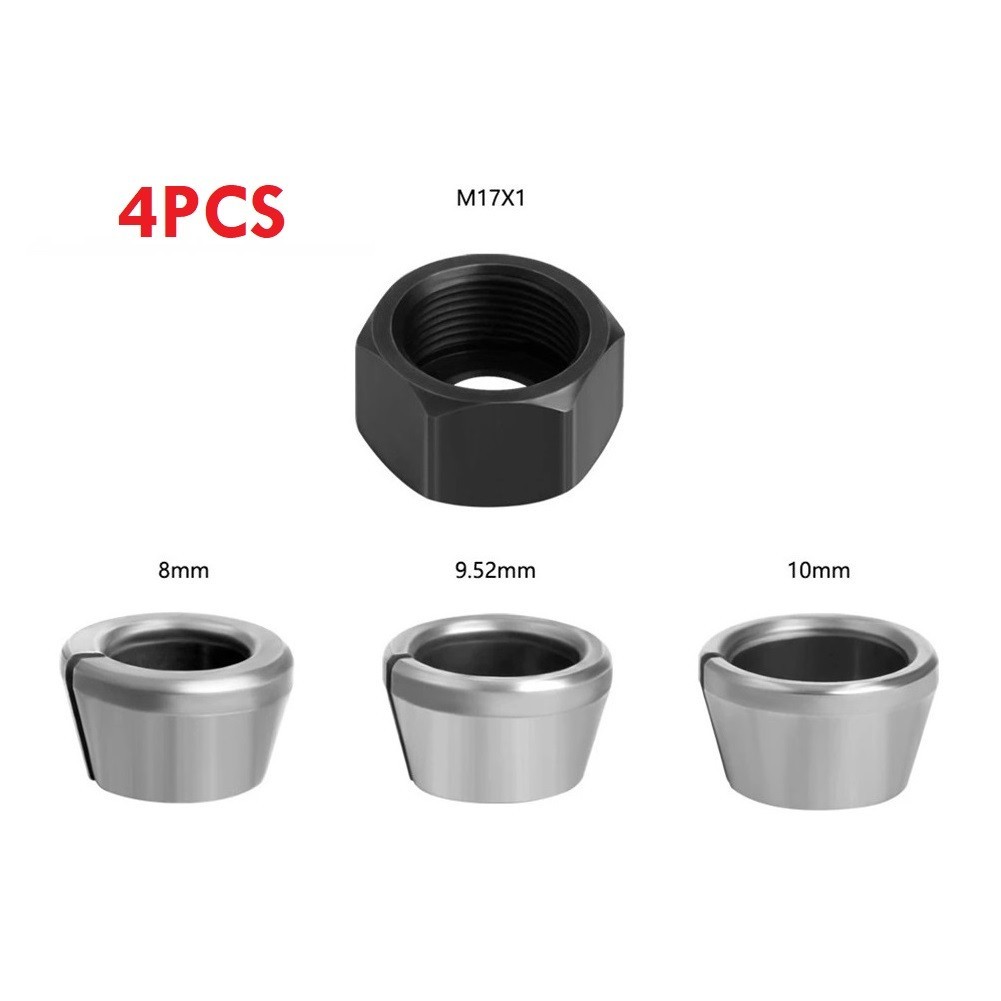 Collet Chuck Adapter 10mm/9.5mm/8mm Bushing Converters Carbon Steel+Carbide