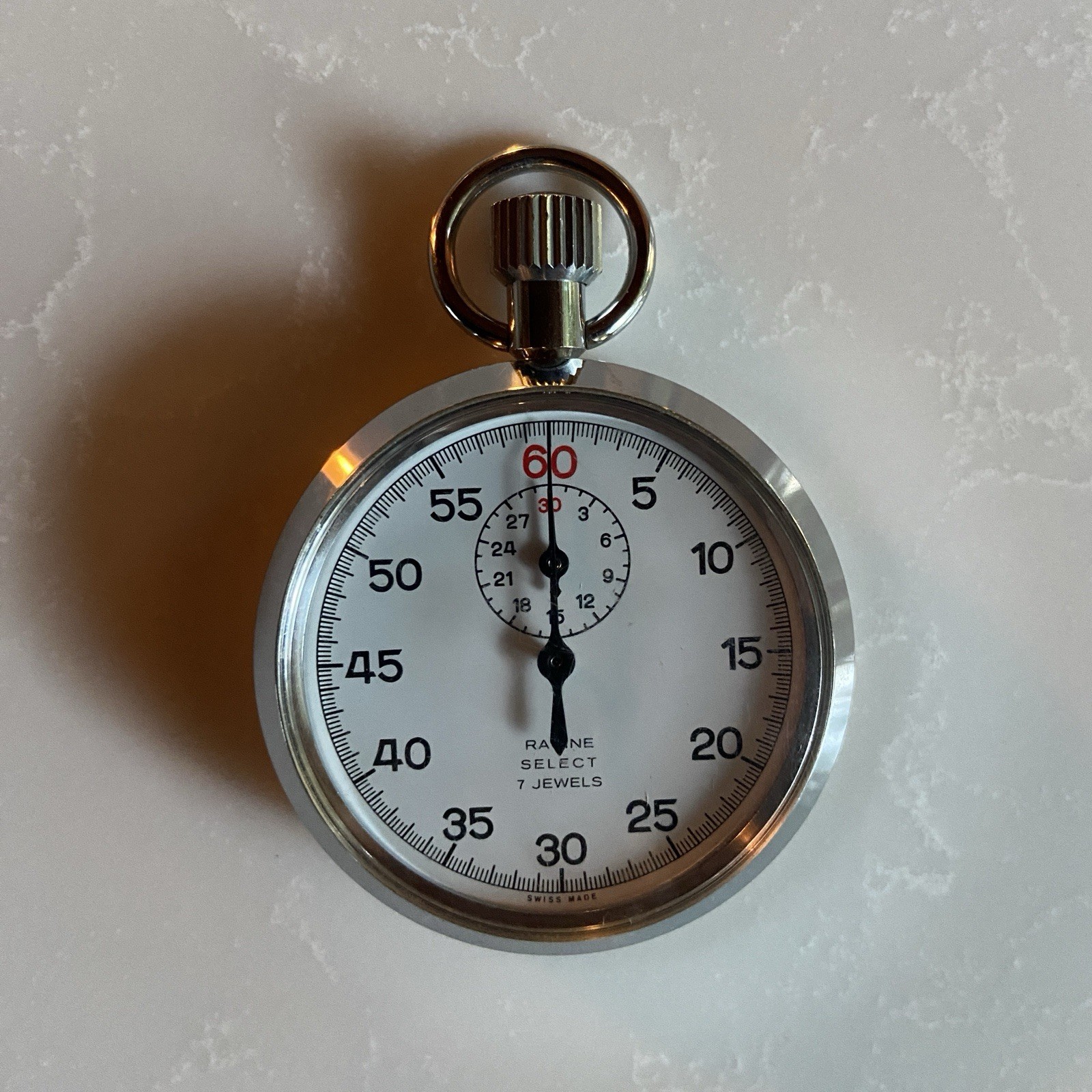Racine Select 7 Jewels Swiss Made Stopwatch Vintage
