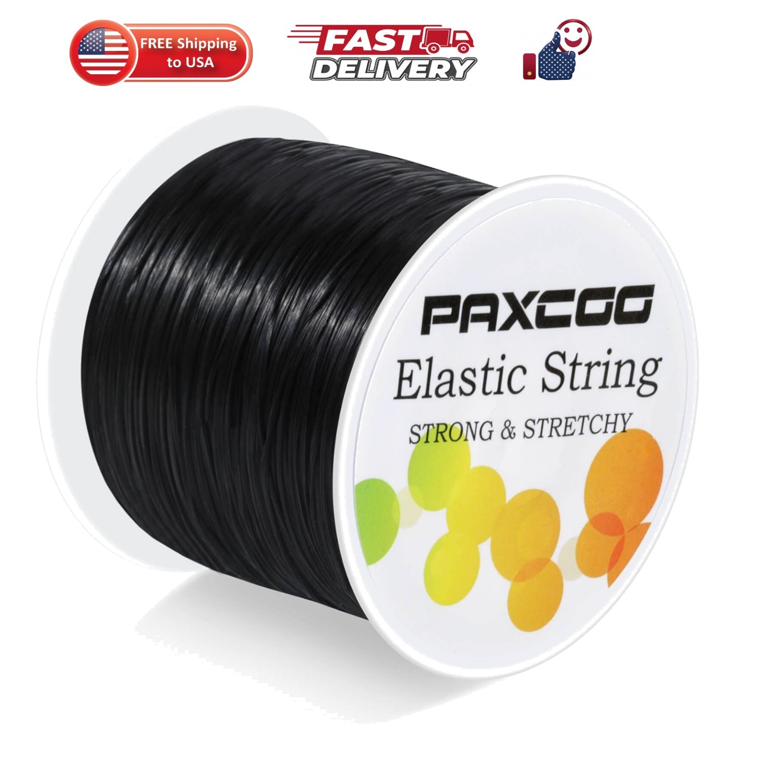 Black Elastic Stretchy String , Stretch Bead Cord for Bracelets, Necklaces, J...