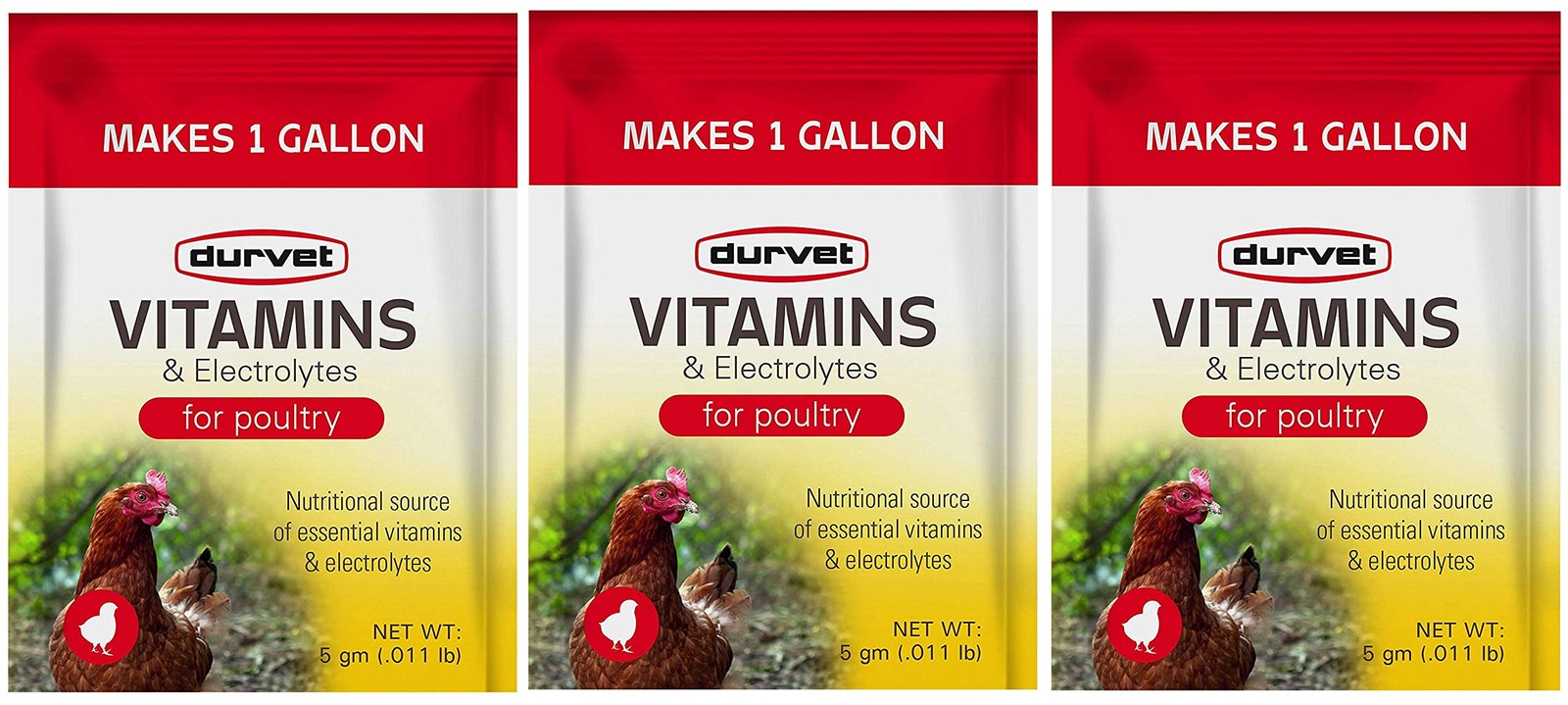 Durvet 3 Pack of Vitamins and Electrolytes for Poultry, 5 Grams, Makes 3...