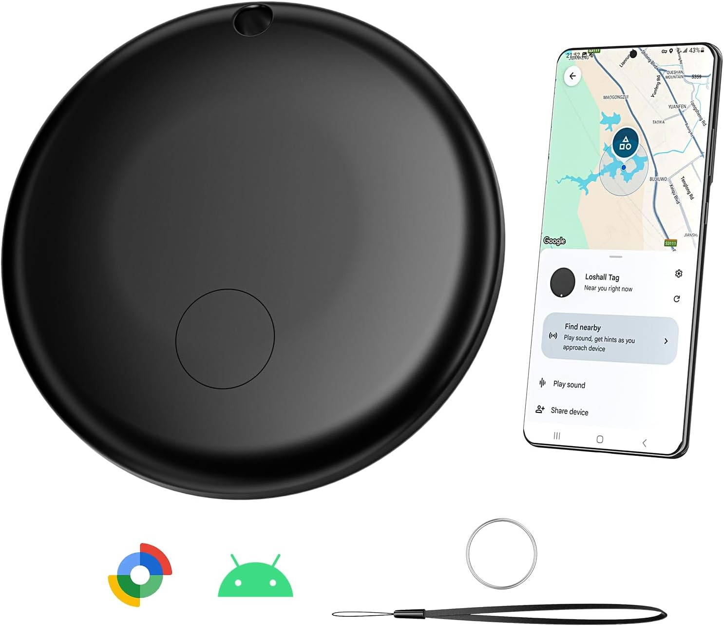 Smart Air Tag Tracker for Android, Google Android Tag Tracker Work with Google