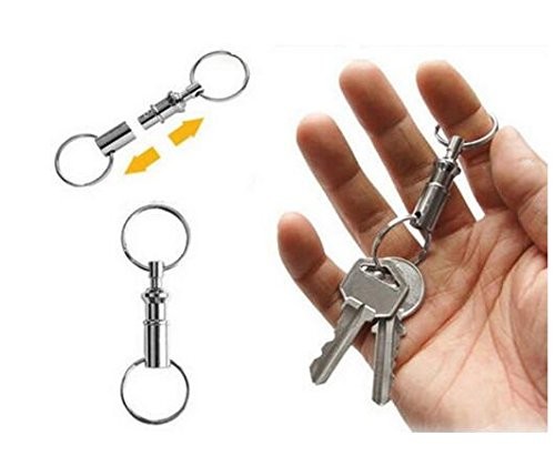 Detachable Pull Apart Key Rings Keychains Heavy Duty Split Rings Silver 10 PCS
