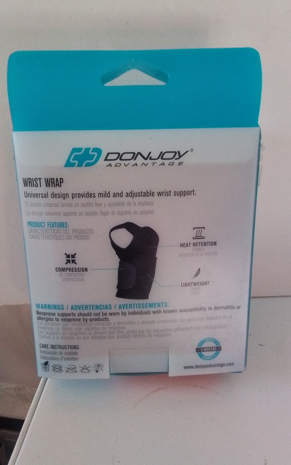 DonJoy Advantage Wrist Wrap Universal Strap Black One Size Mild Support