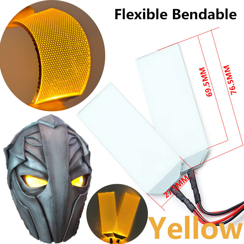 Flexible Bendable Glow Eyes Yellow Remote Control Touch Switch Mask Eye Lights Y