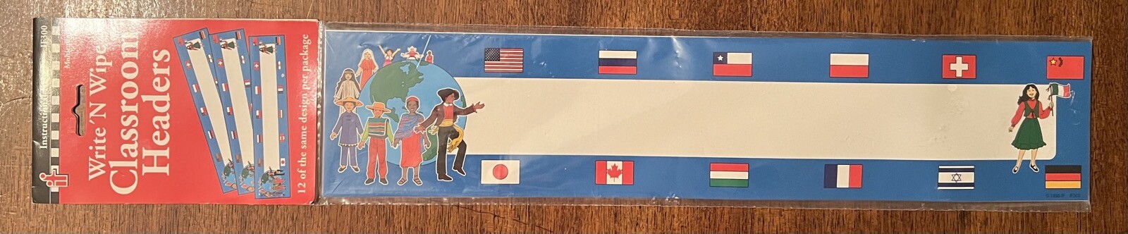 Vintage 1995 Write N Wipe Classroom Headers Multicultural Teaching School IF300