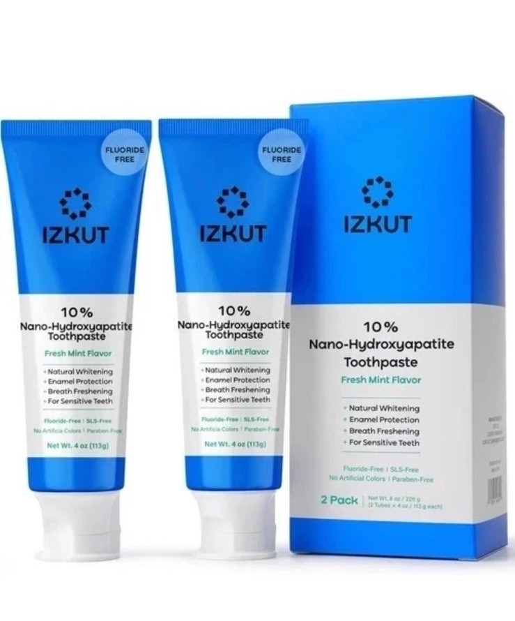 IZKUT 10% Nano Hydroxyapatite Toothpaste Fluoride-Free Whitening Sensitive