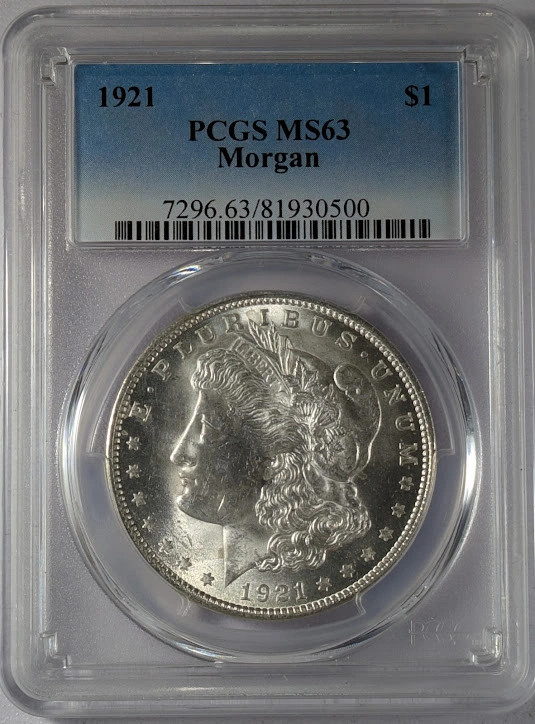 1921 P Morgan Silver Dollar PCGS MS-63 Morgan