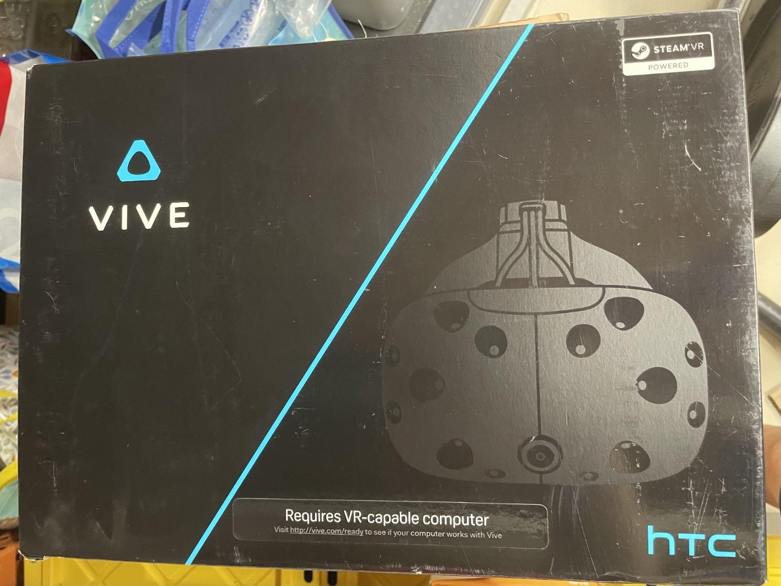 HTC Vive VR Headset  w/ Deluxe Audio Strap Blue Controllers