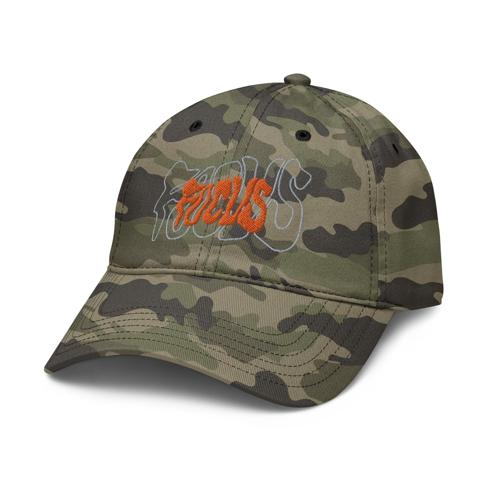 Ripple Junction Focus Overlap Warped Lettering Adjustable Baseball Hat, Green...