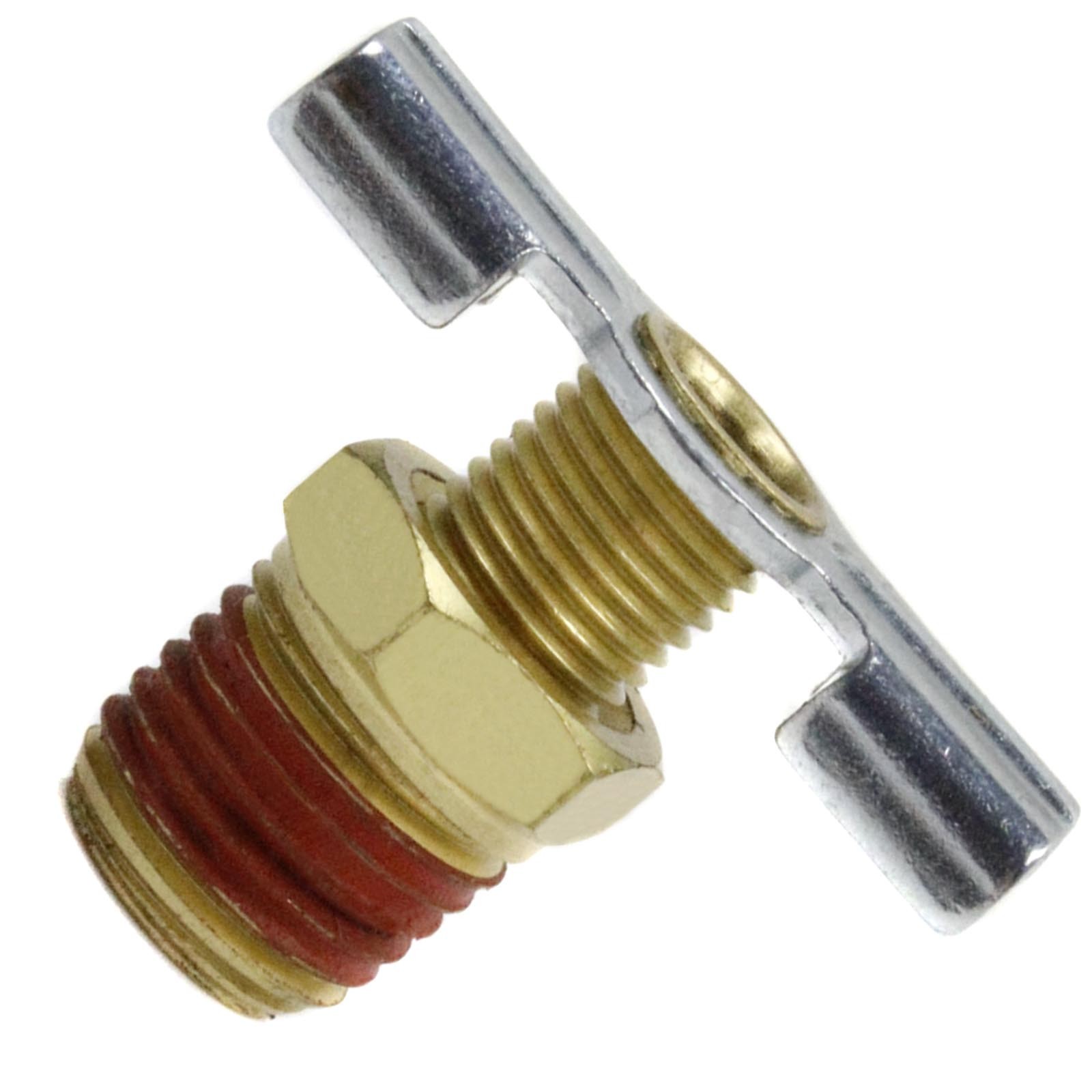 132 Rolair Air Compressor Drain Valve 1/4" Tank Petcock T Handle Brass