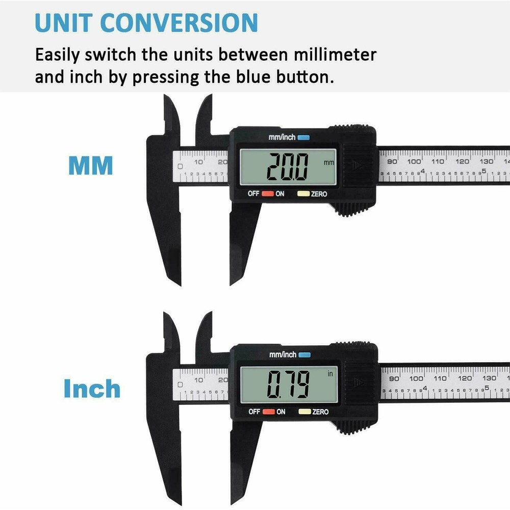 Plastic 150mm Digital Vernier Caliper Micrometer Measure Tool Gauge Ruler