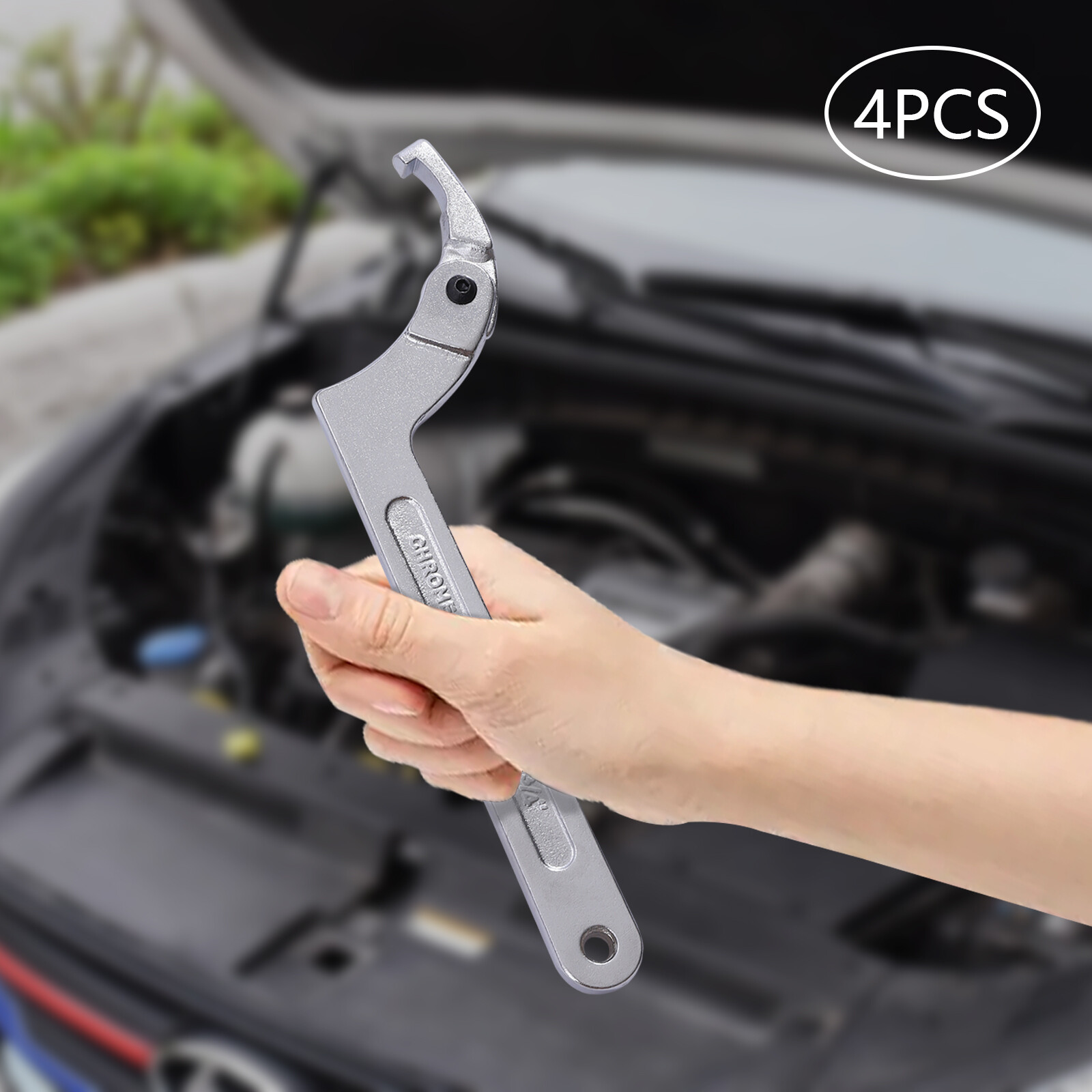 4pcs Nuts Spanner Wrench C Pin Spanner Hook Wrench Tool Kit Assy Set Adjustable