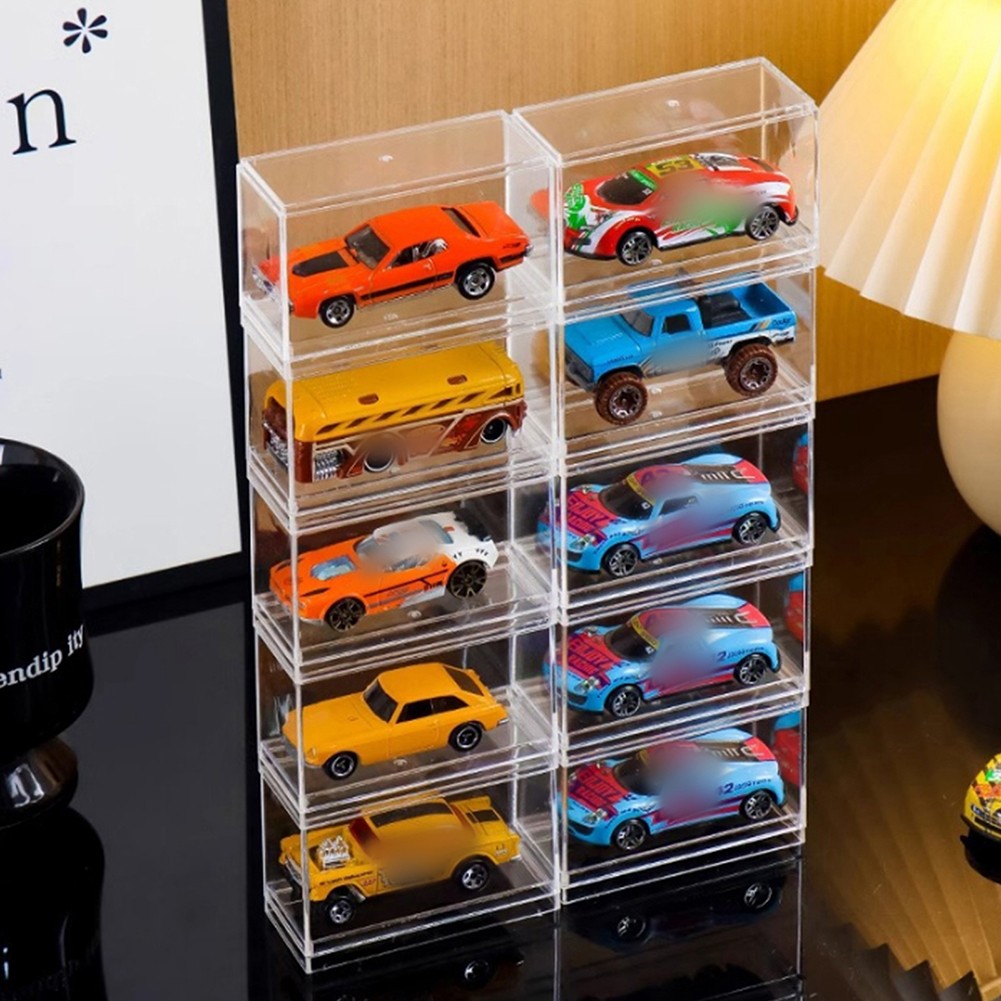 5PCS Toy Car Model Display Boxes 1/64 Scale, Model Car Display Case Protector