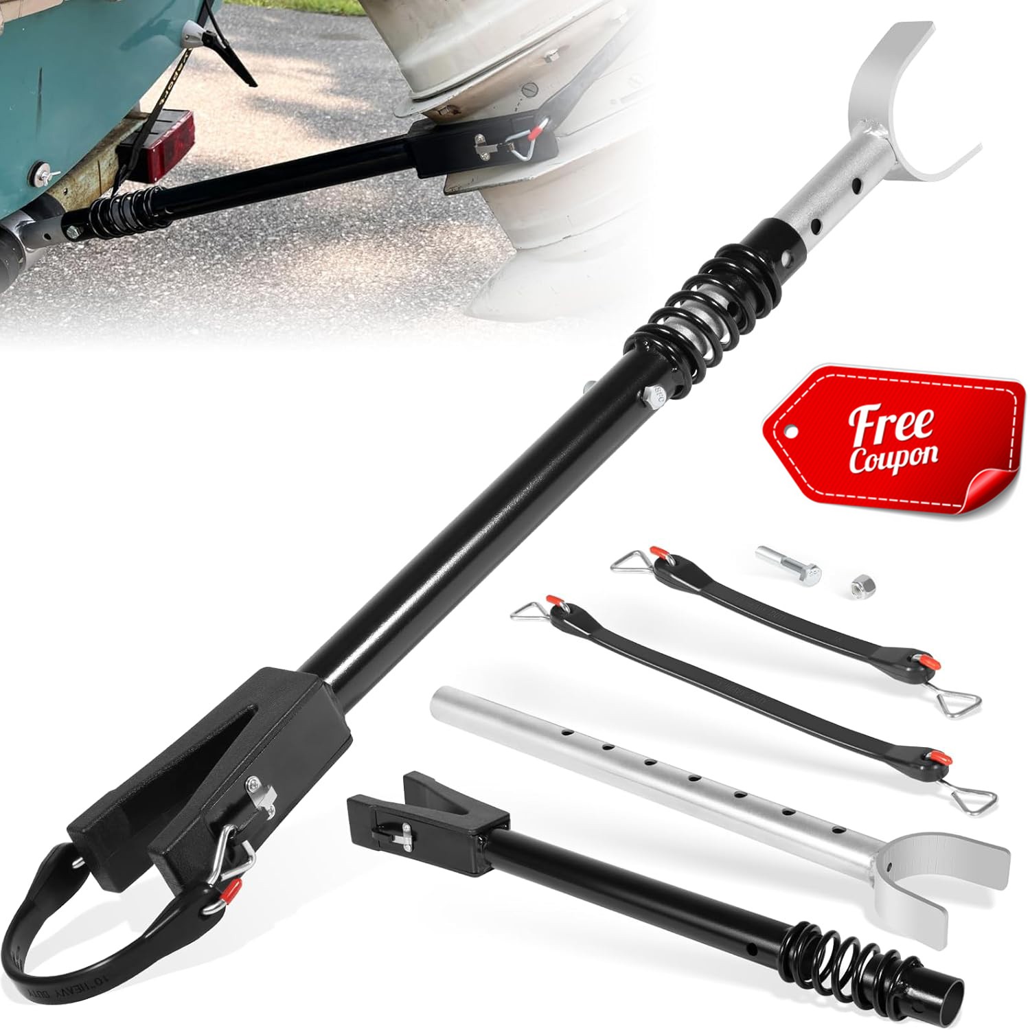 Marine Boat Transom Saver Outboard 20.27"-30.7” Adjustable with Shock Absorption