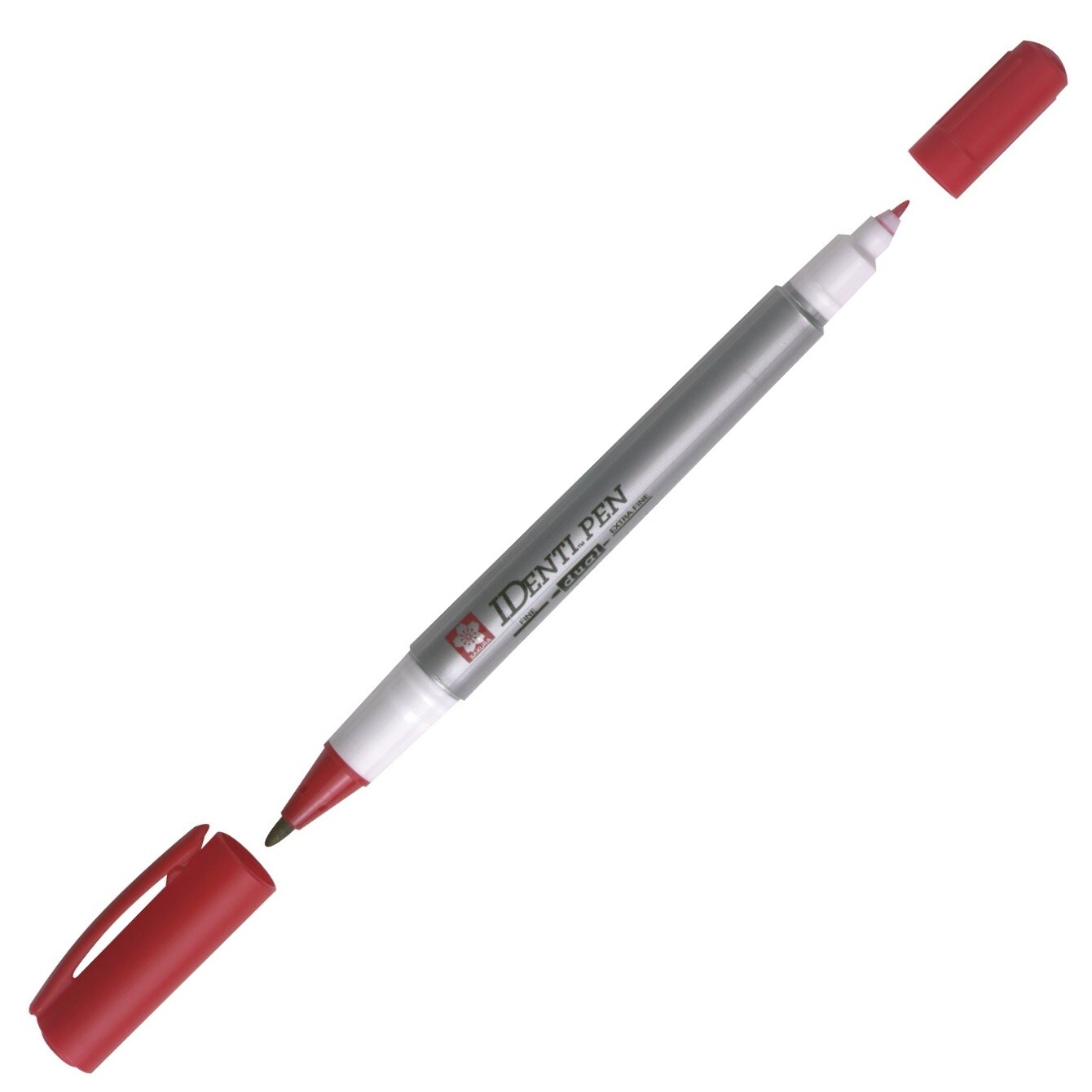 44103 Sakura Identi-pen Double Tip Permanent Marker, Fine/Ex Fine, Red, 3 Each