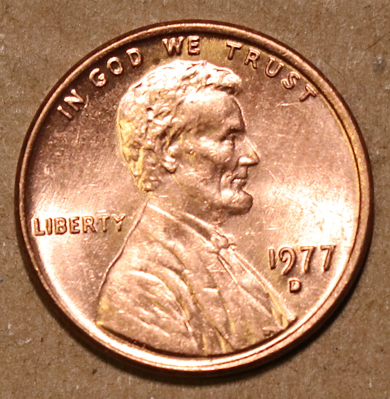 1977 D Lincoln Memorial cents  BU