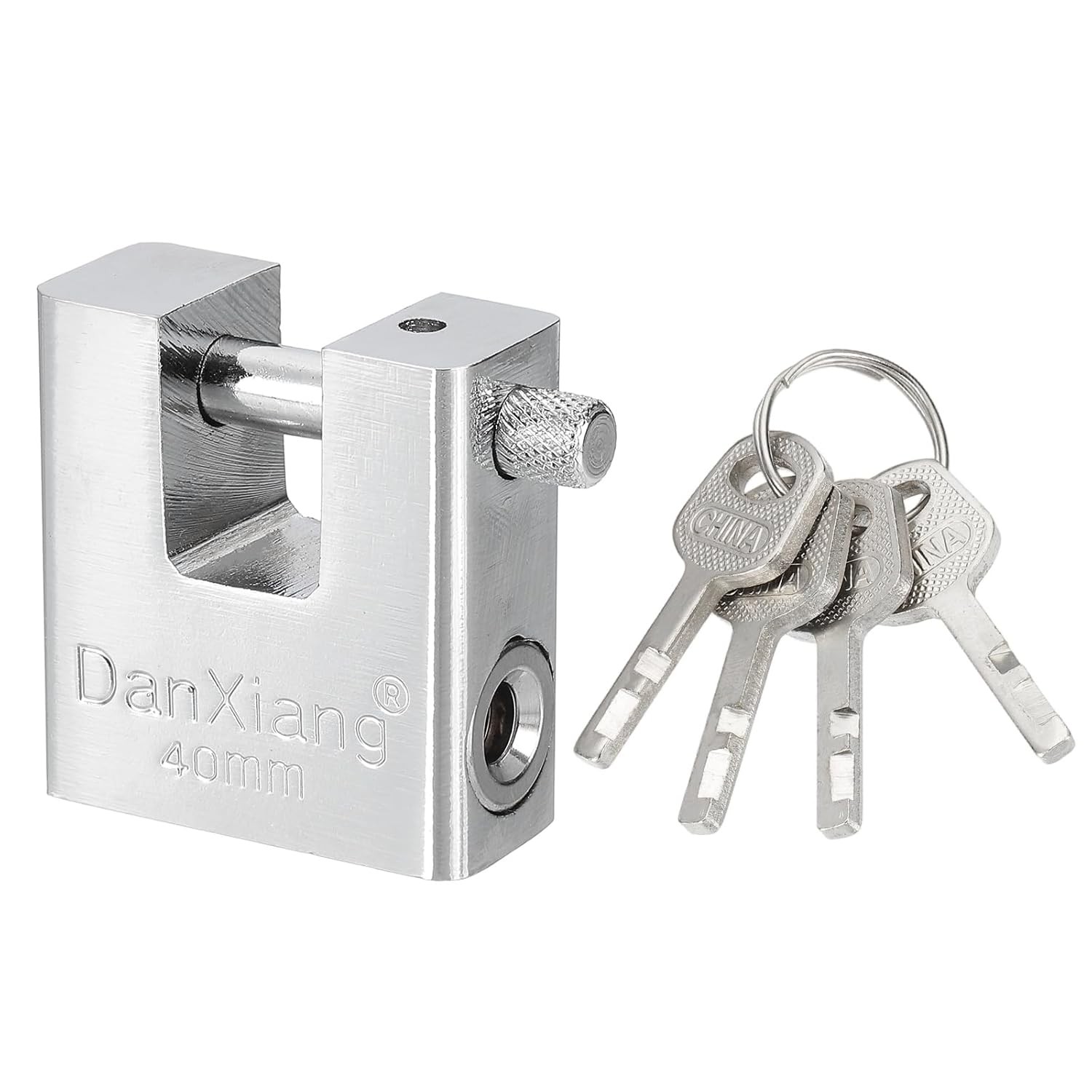 PATIKIL High Security Padlock, 1.6 Inch Steel D-Shaped Heavy Duty Shackle Locks