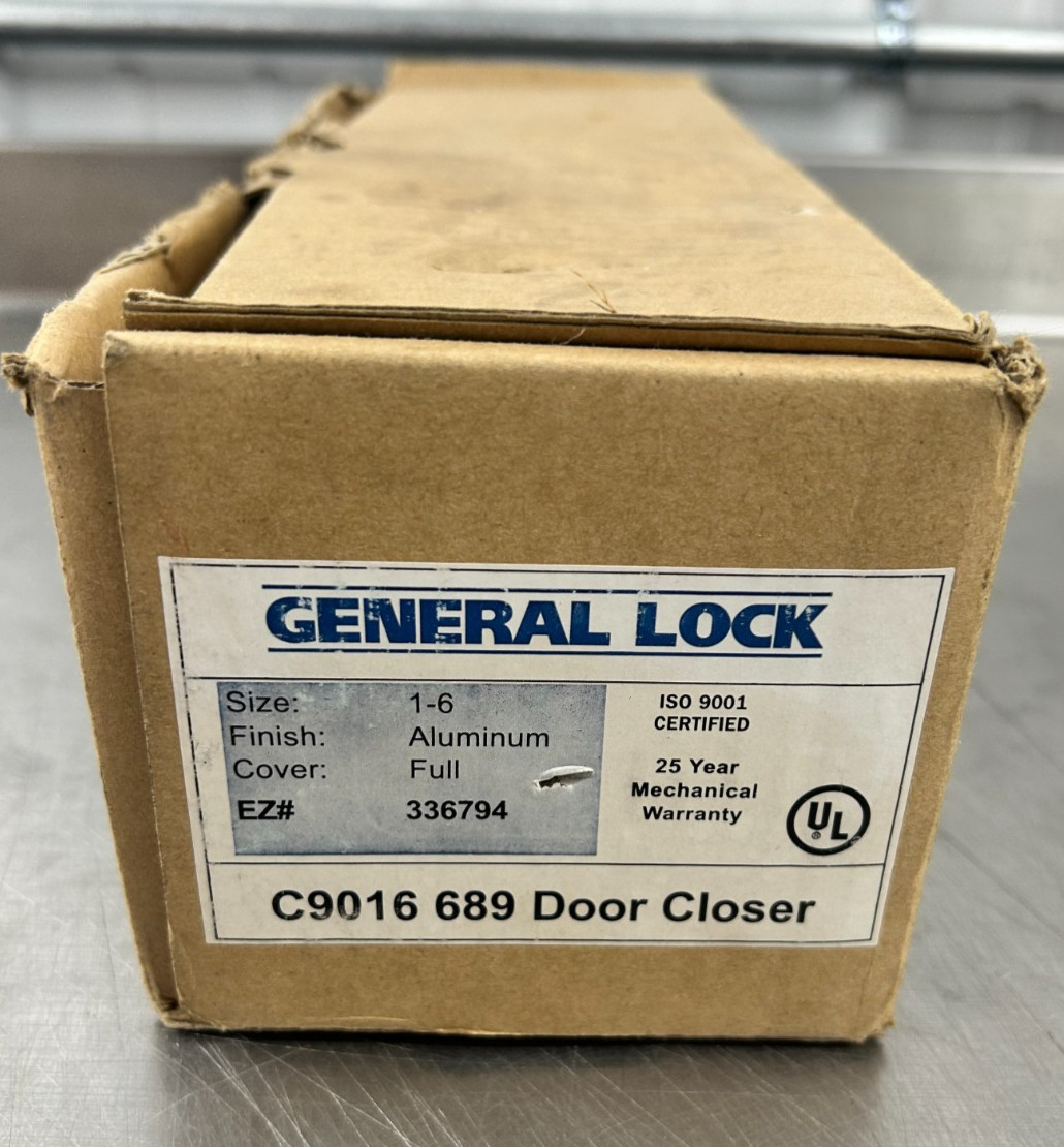 General Lock Size 1-6 Aluminum C9016 689 Door Closer New in Box