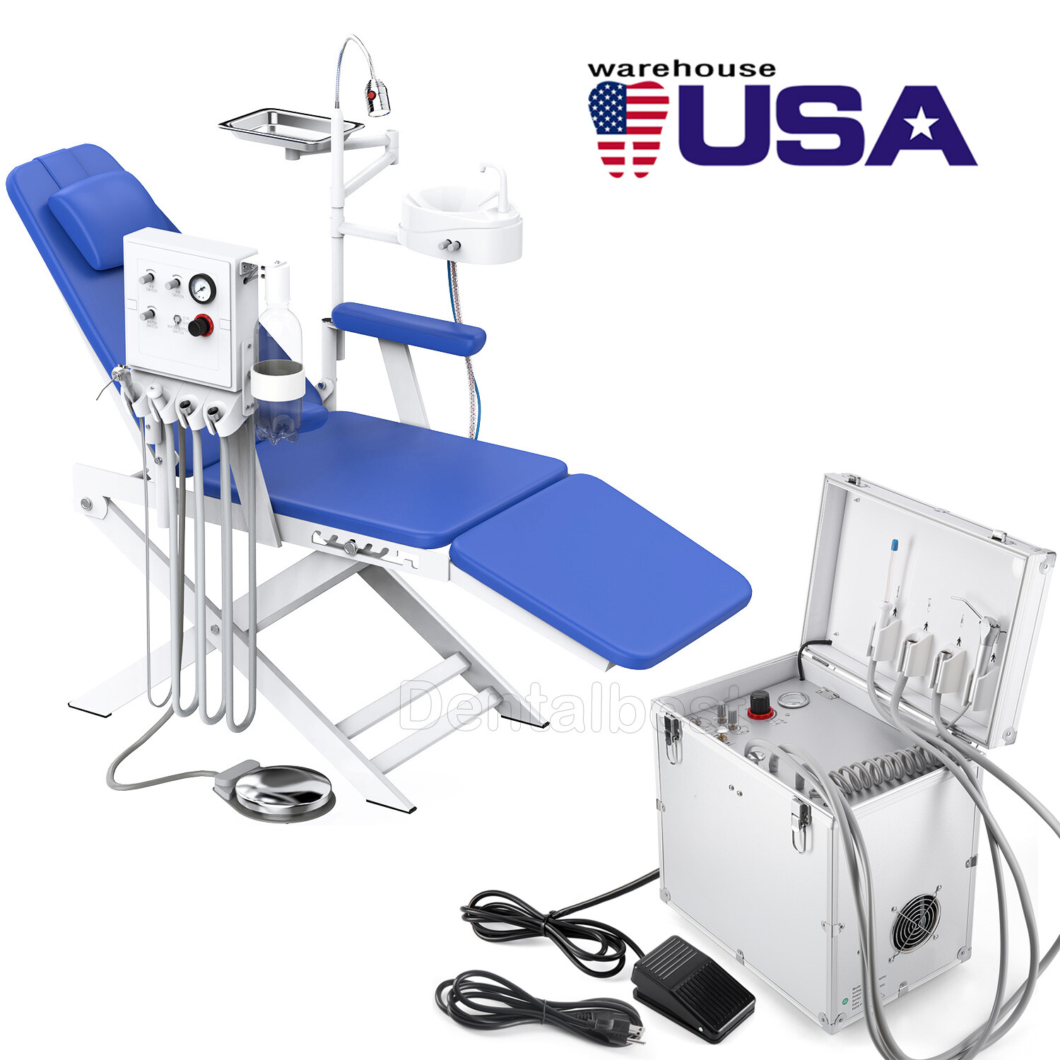 Dental Delivery Unit Syringe Suction Air Compressor / Folding Chair Turbine Unit