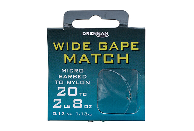 Drennan Wide Gape Match Hooks to Nylon - ALL SIZES
