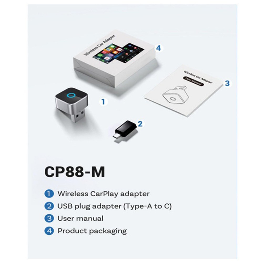 Wireless Carplay & Android Auto Adapter Plug & Play For Ottocast Mini Cube 3.0