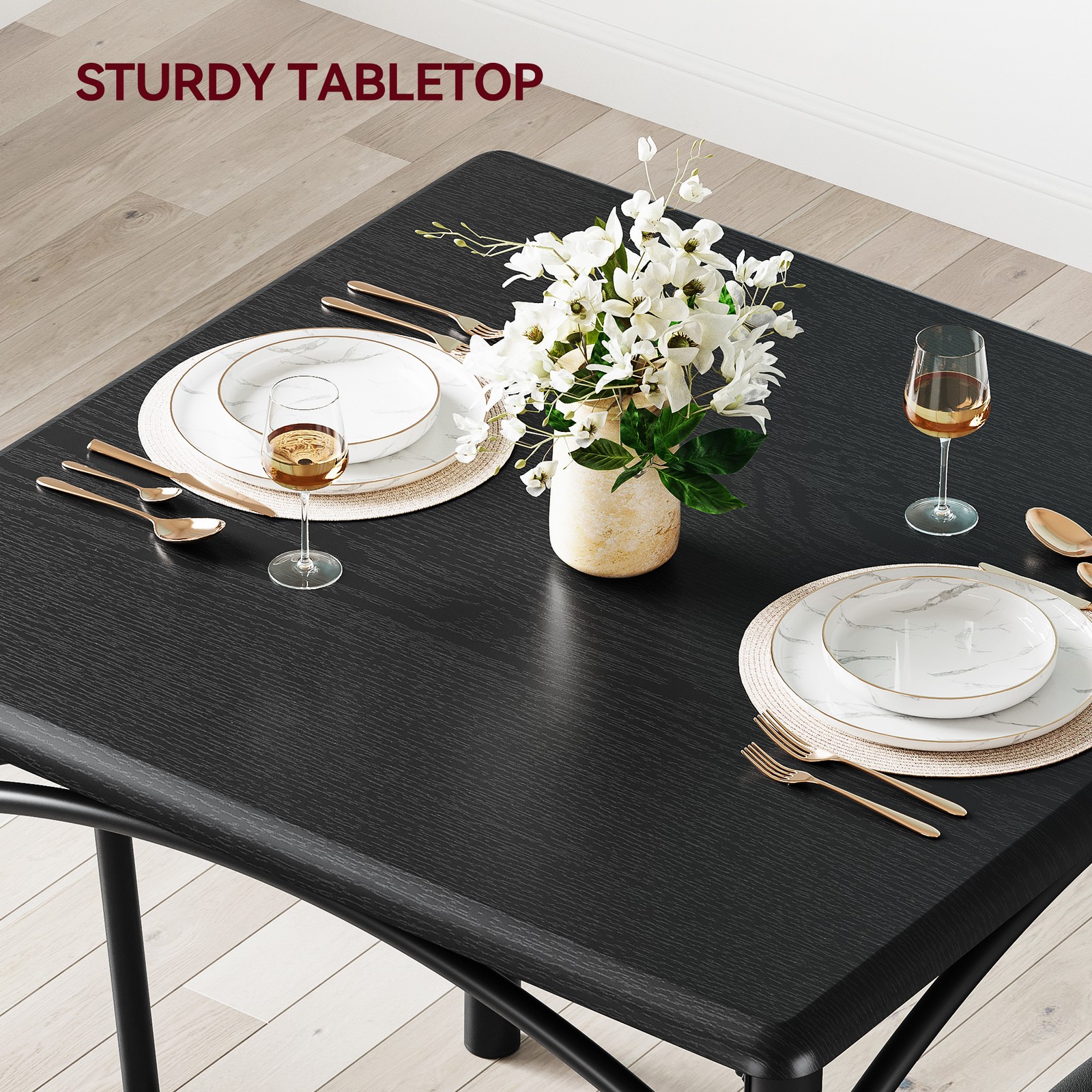 Dining Table Set Kitchen Dining Table Set for 2 W/Upholstered Chairs Apartment