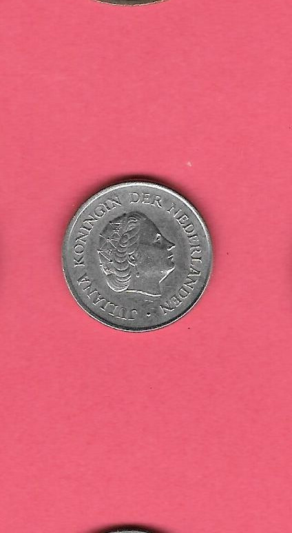 NETHERLANDS DUTCH KM183 1954 VF-VERY NICE CIRCULATED  OLD VINTAGE 25 CENT COIN