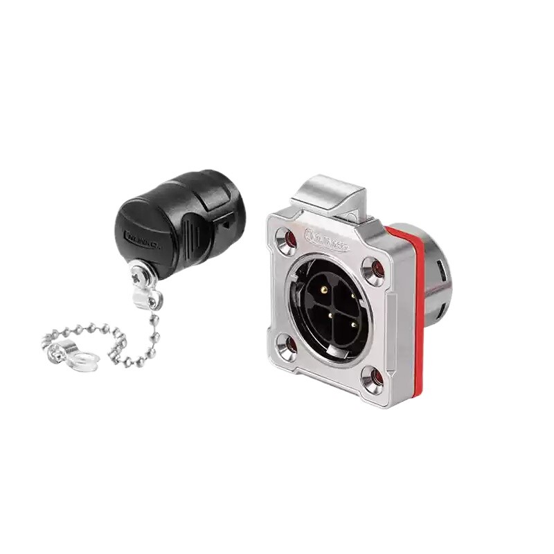 BD20 4-pin 20A 300V Industrial Waterproof Aviation Metal Male Socket