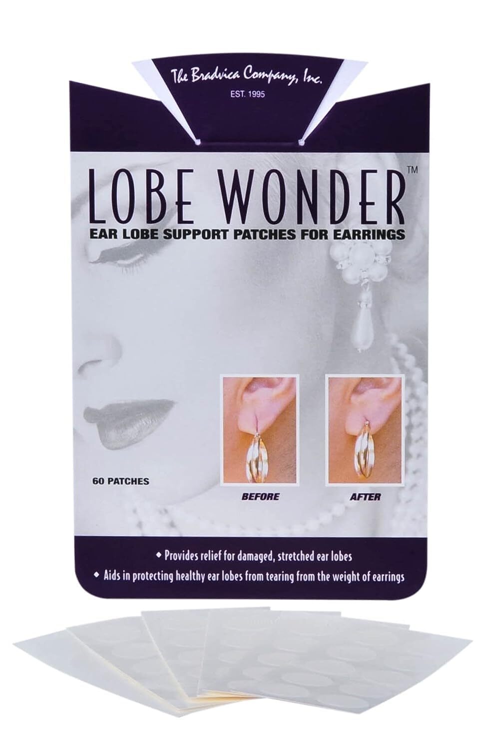 Lobe Wonder Ear Lobe Support Patches -- 60 ct