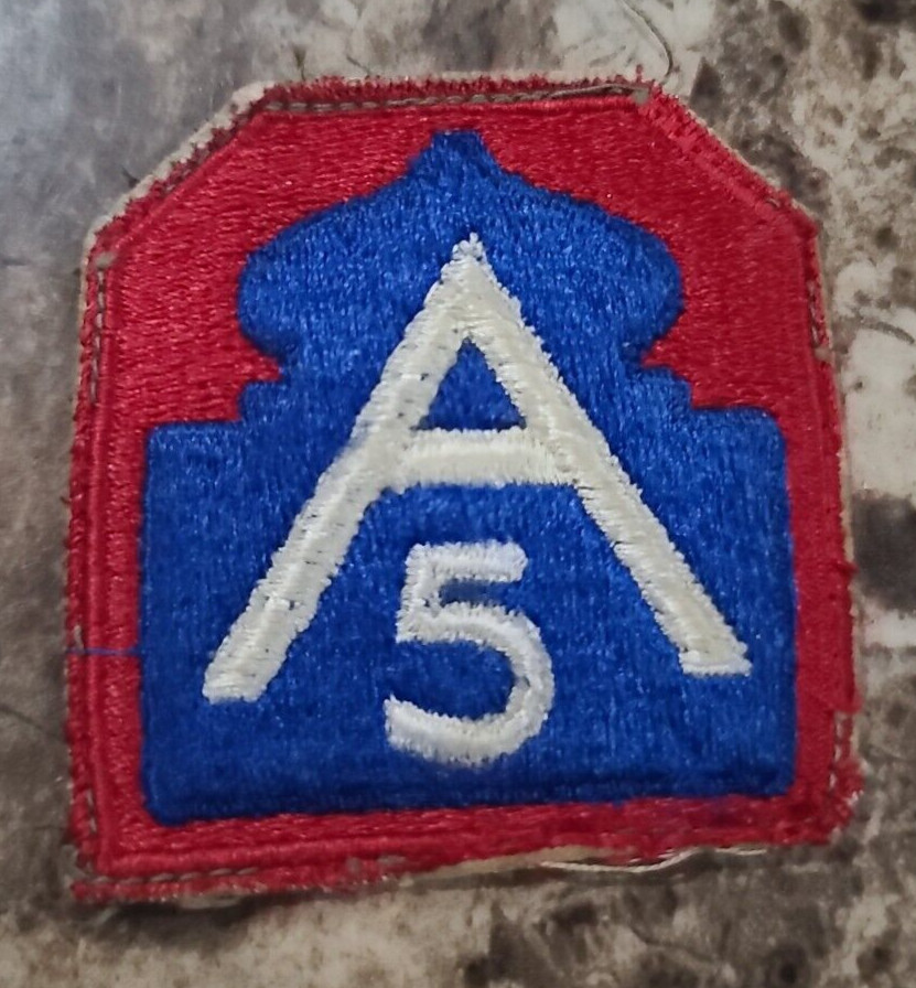 Original WW-2 US 5th Army-Cut Edge- White Back Patch-No Glow-Superb Patch!!!*