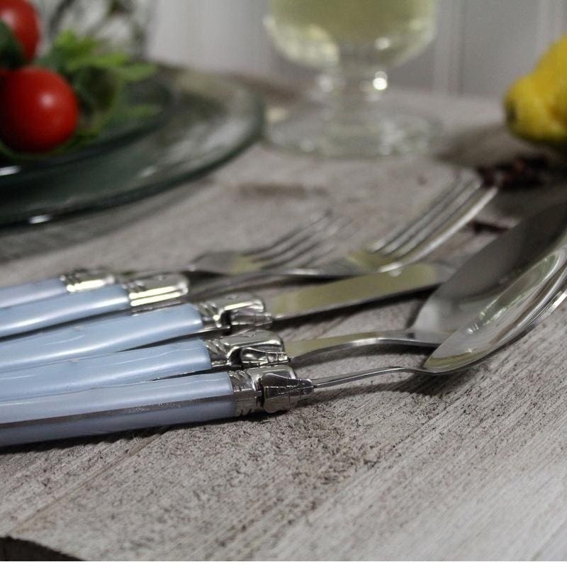 French Home 20 Piece Laguiole Ice Blue Flatware Set