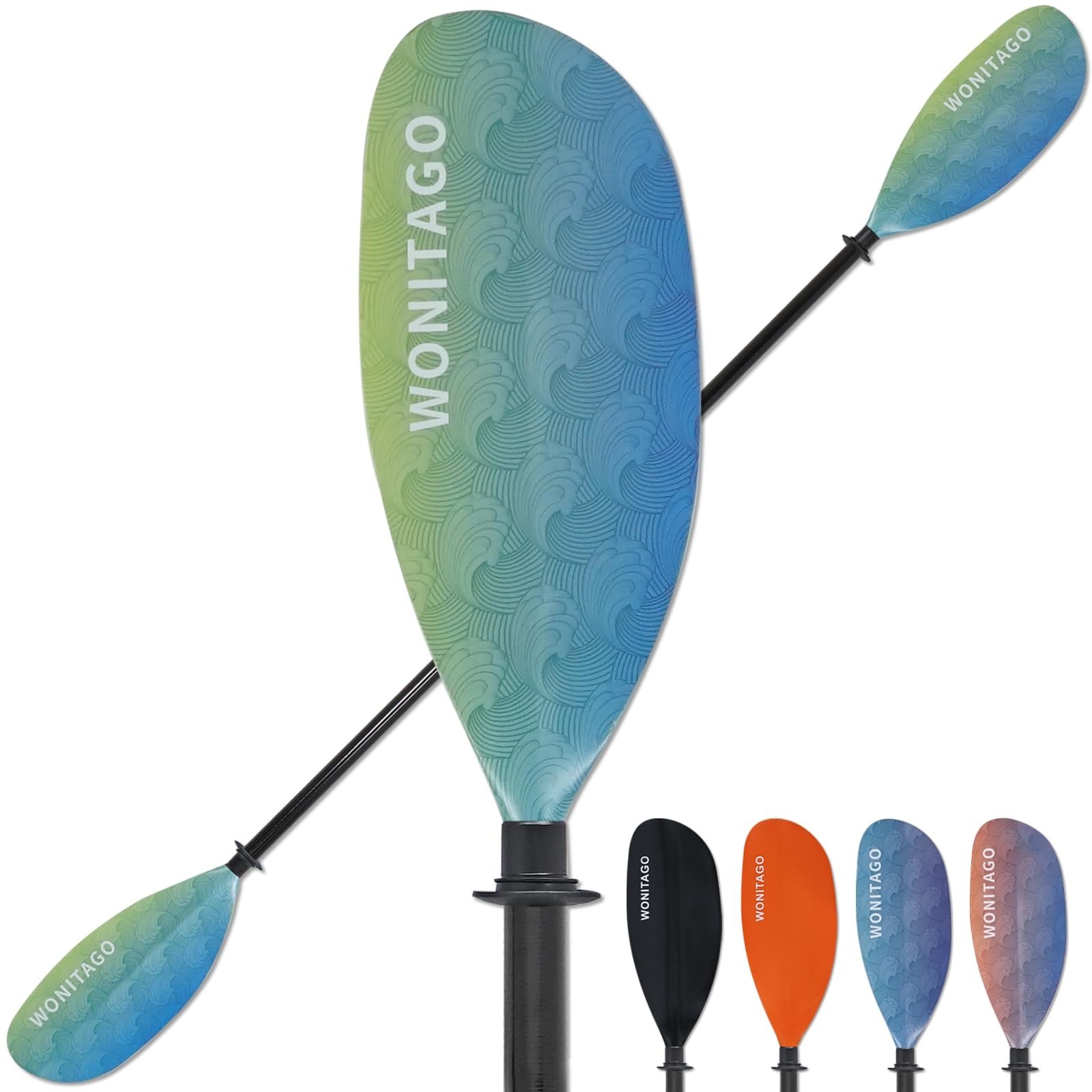 Kayak Paddle with Fiberglass Shaft and Reinforced Nylon Blade, Adjustable Kay...
