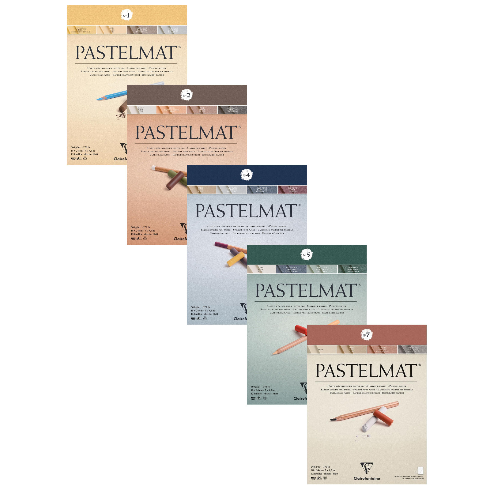 Clairefontaine Pastelmat Paper Pad | Velvet Surface for Pastel Drawing 360gsm