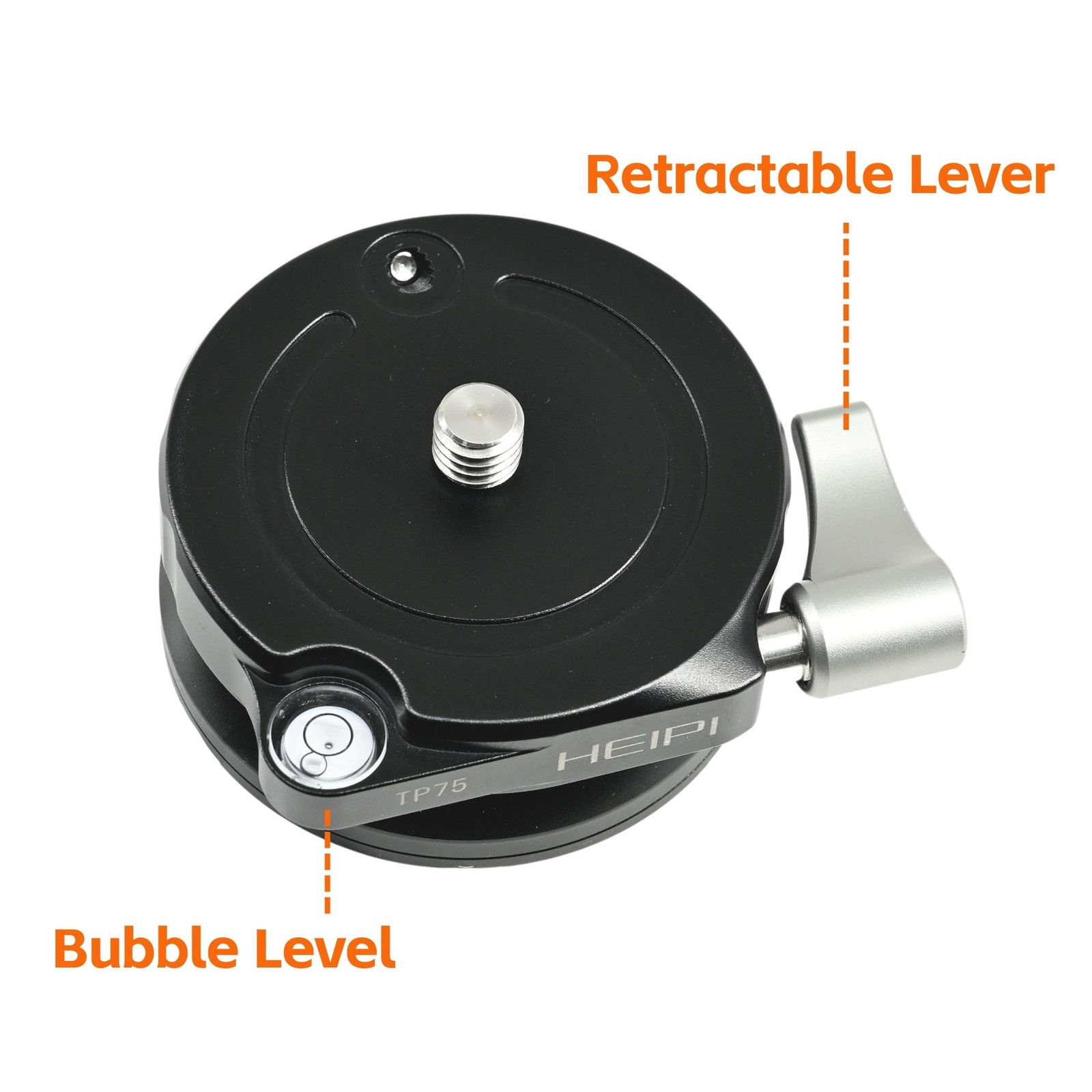 HEIPI TP75 Tripod Leveling Base for Camera Quick Tripod Head Plate with +/-5°
