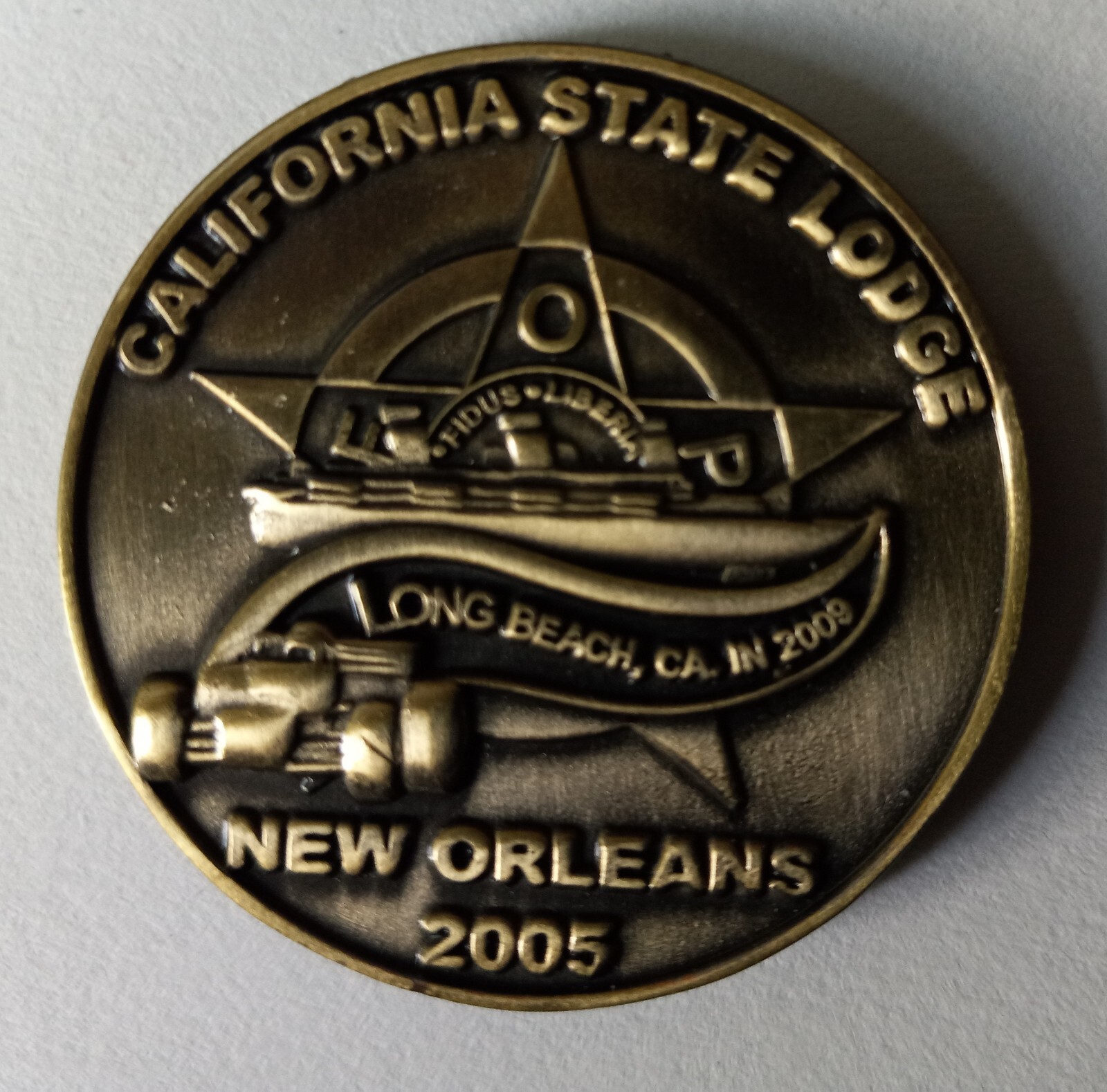 California State Lodge F.O.P. Long Beach, CA New Orleans 2005 Challenge Coin