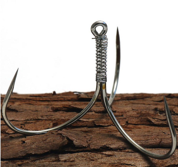 5pcs Carbon Steel Fishing Hook Bend Sharp Big Game Treble Big Hooks 1# 2# 3#