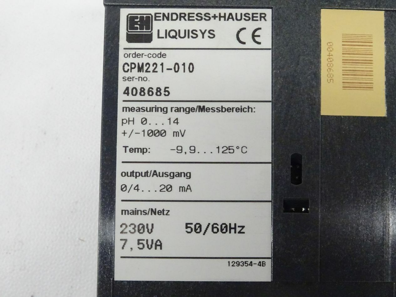 E+H Endress+Hauser CPM221-010 LIQUISYS Temperature Sensor CPM221