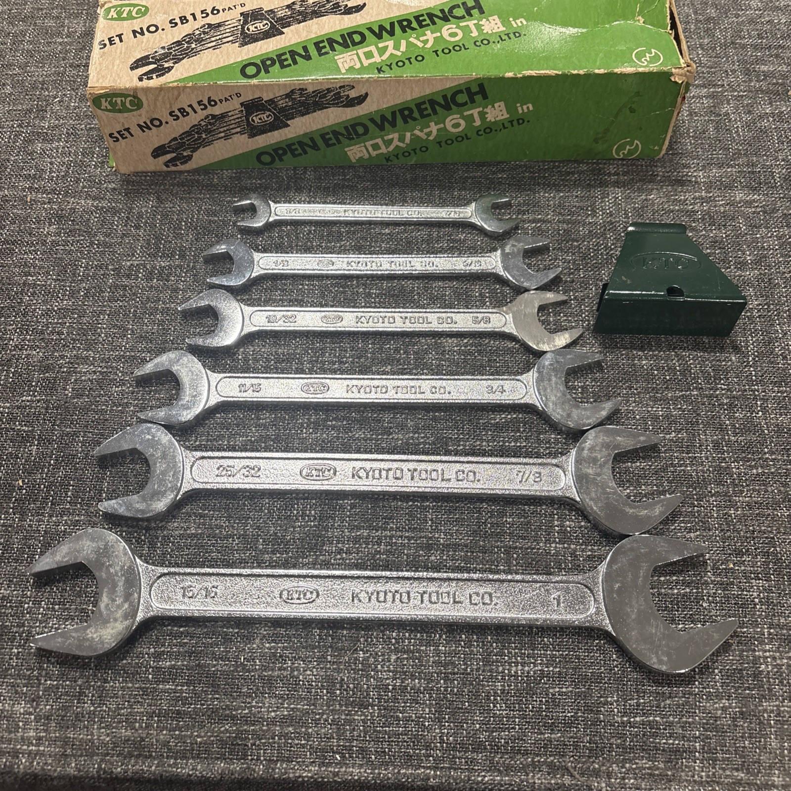KTC Kyoto Tool Open End Wrench Set CoJapan 1970s-80s Forged Set No SB156 Mint