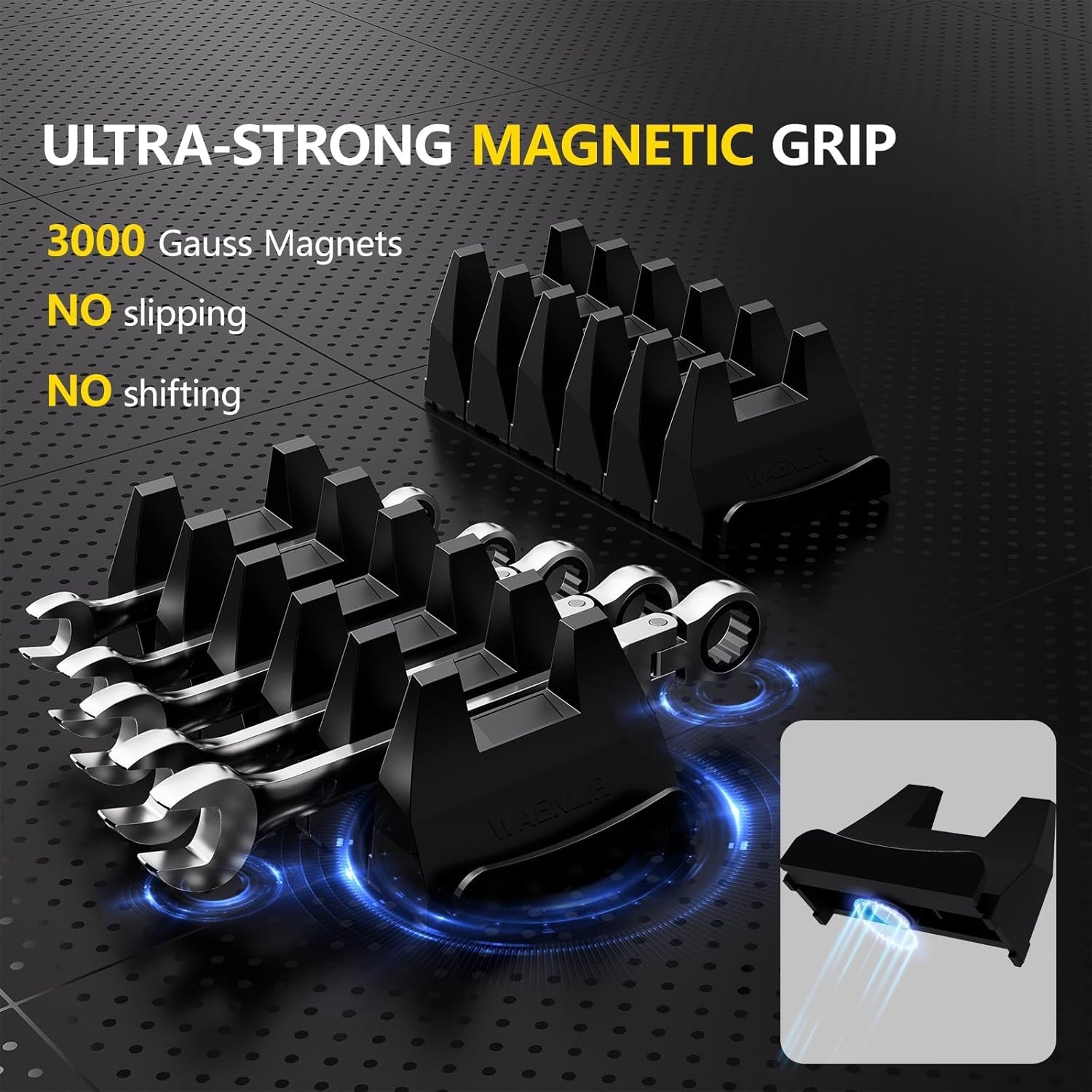 12PCS Magnetic Wrench Organizer Set - Customizable & Efficient Tool Storage