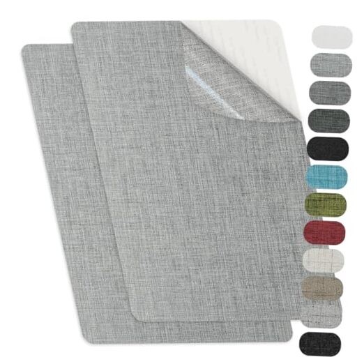 Self-Adhesive Fabric Repair Patches, Large Size 8X11 inch Linen Furniture Grey
