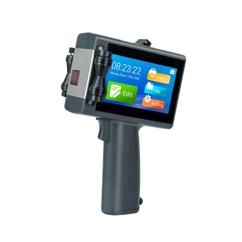 Handheld inkjet printer prints expiration date batch number QR code