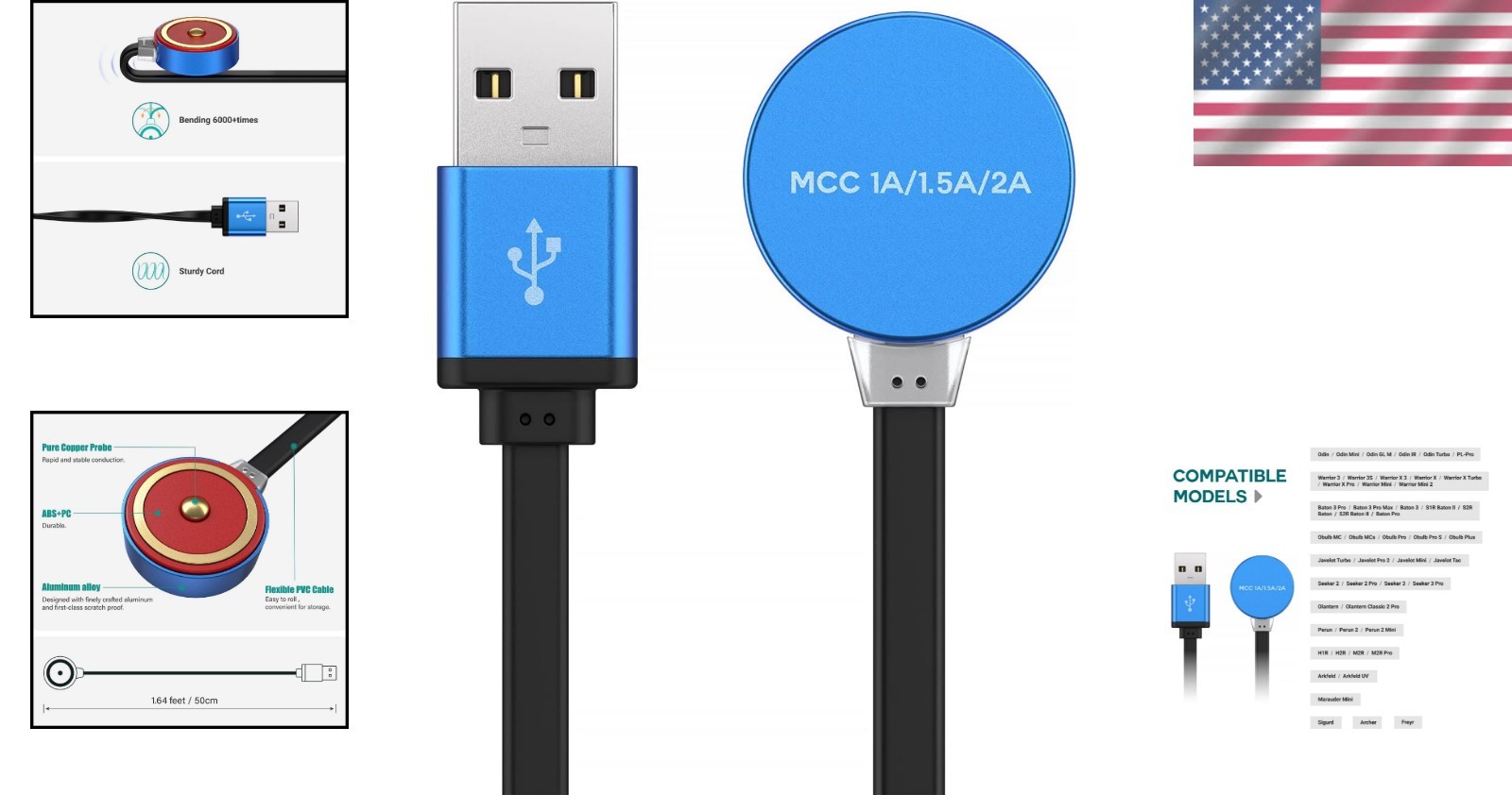 Efficient Magnetic Charger for Olight Models - Fast Charge & Lightweight Design